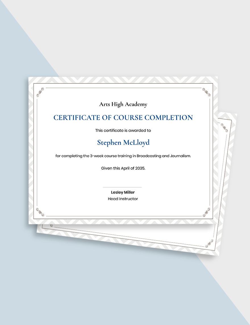 Internship Certificate of Completion Template - Word | Template.net