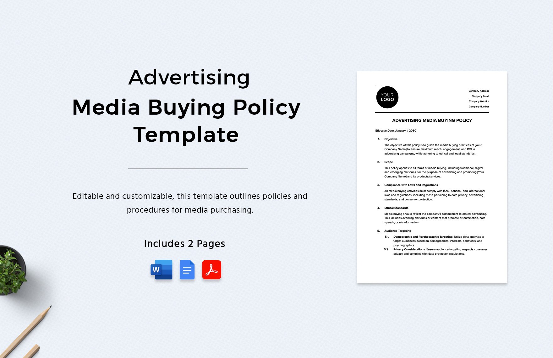 Advertising Media Buying Policy Template in Word, Google Docs, PDF