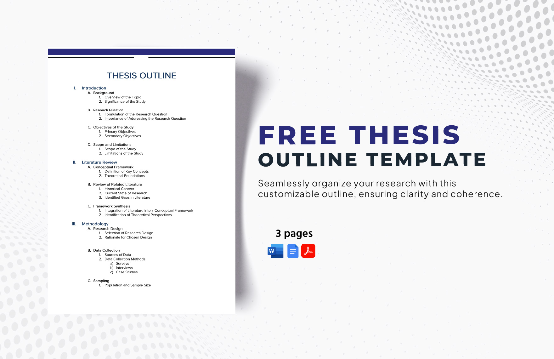 Thesis Outline Template in Word, PDF, Google Docs - Download | Template.net