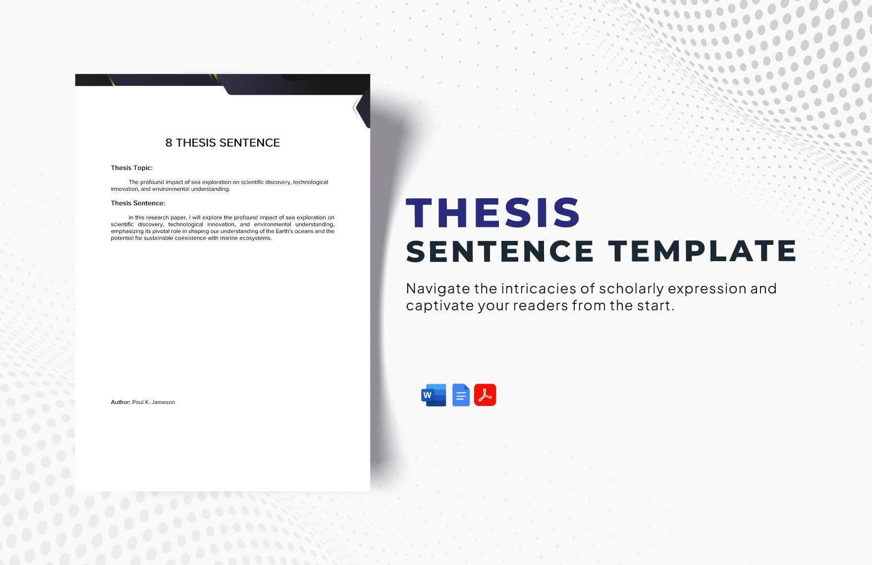 Free Thesis Sentence Template in Word, Google Docs, PDF