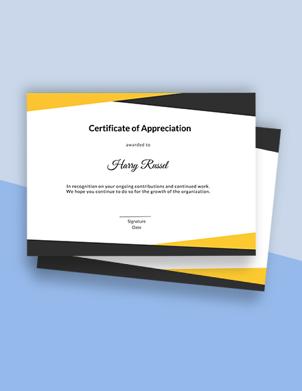 Employee Certificate Of Appreciation