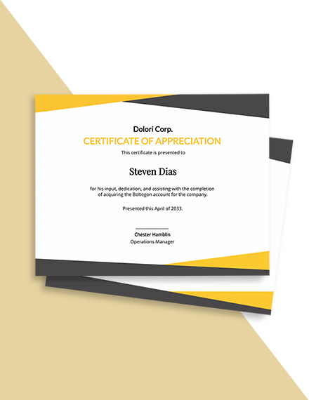 Employee Appreciation Certificates Templates