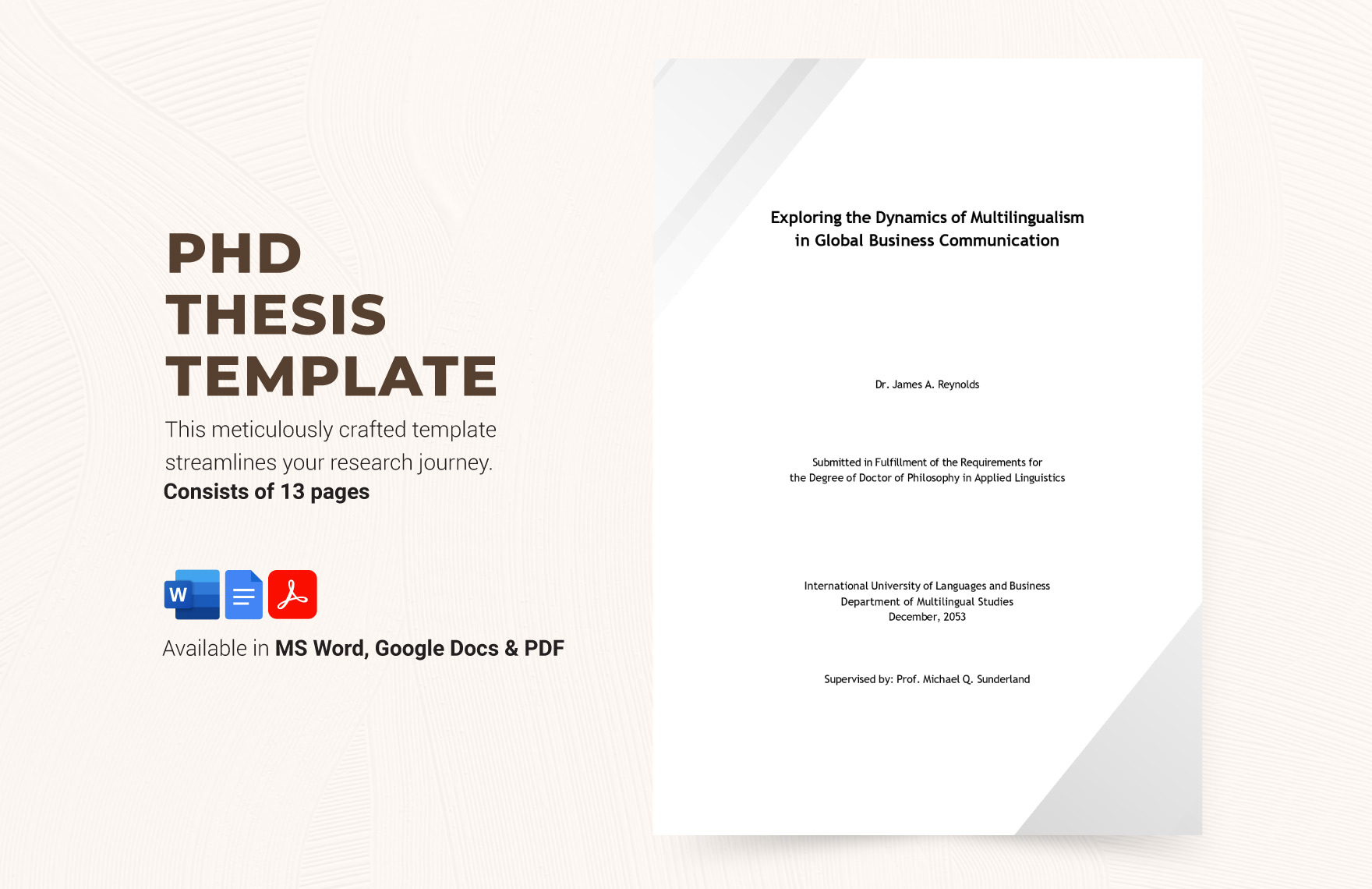 Free PHD Thesis Template in Word, Google Docs, PDF