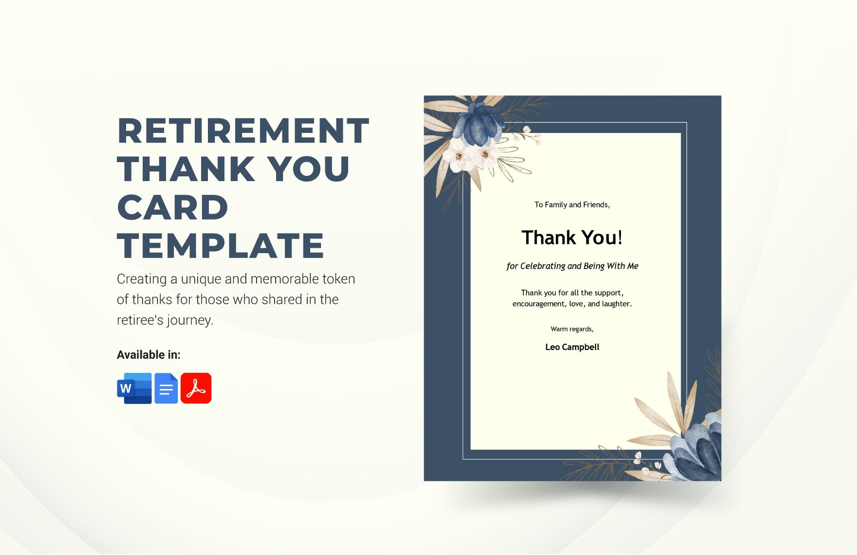Retirement Thank You Card Template