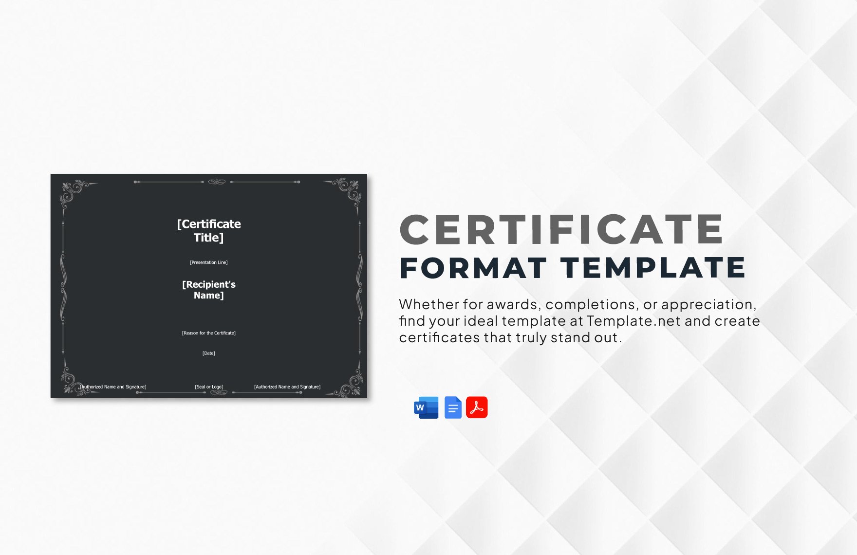 Certificate Format Template in Word, Google Docs, PDF
