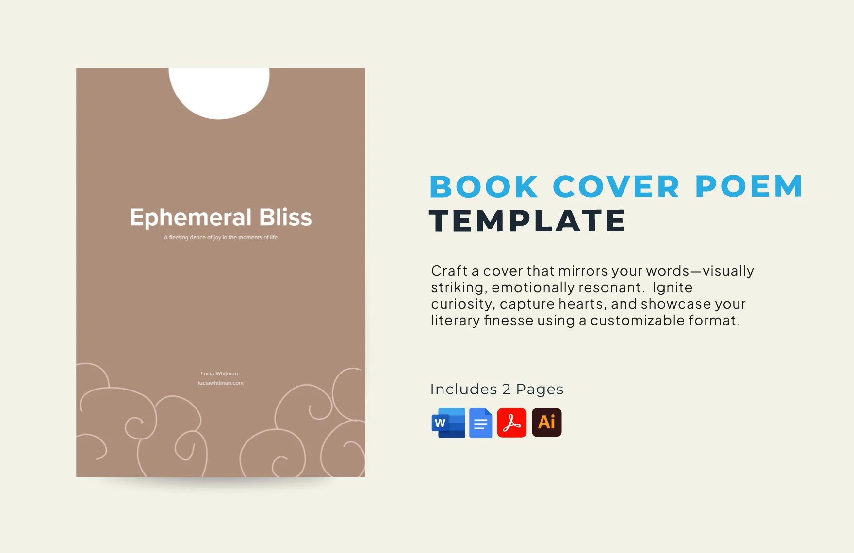 Poem Book Cover Design Template