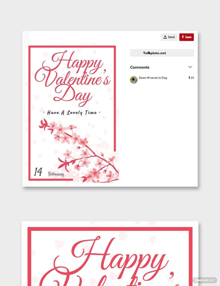 Valentine's Day Pinterest Post Template in Illustrator