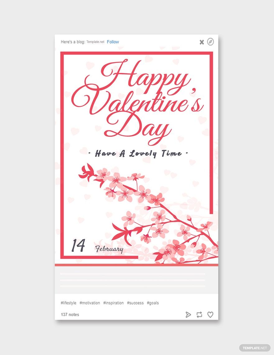 Free Valentine's Day Tumblr Post Template in Illustrator