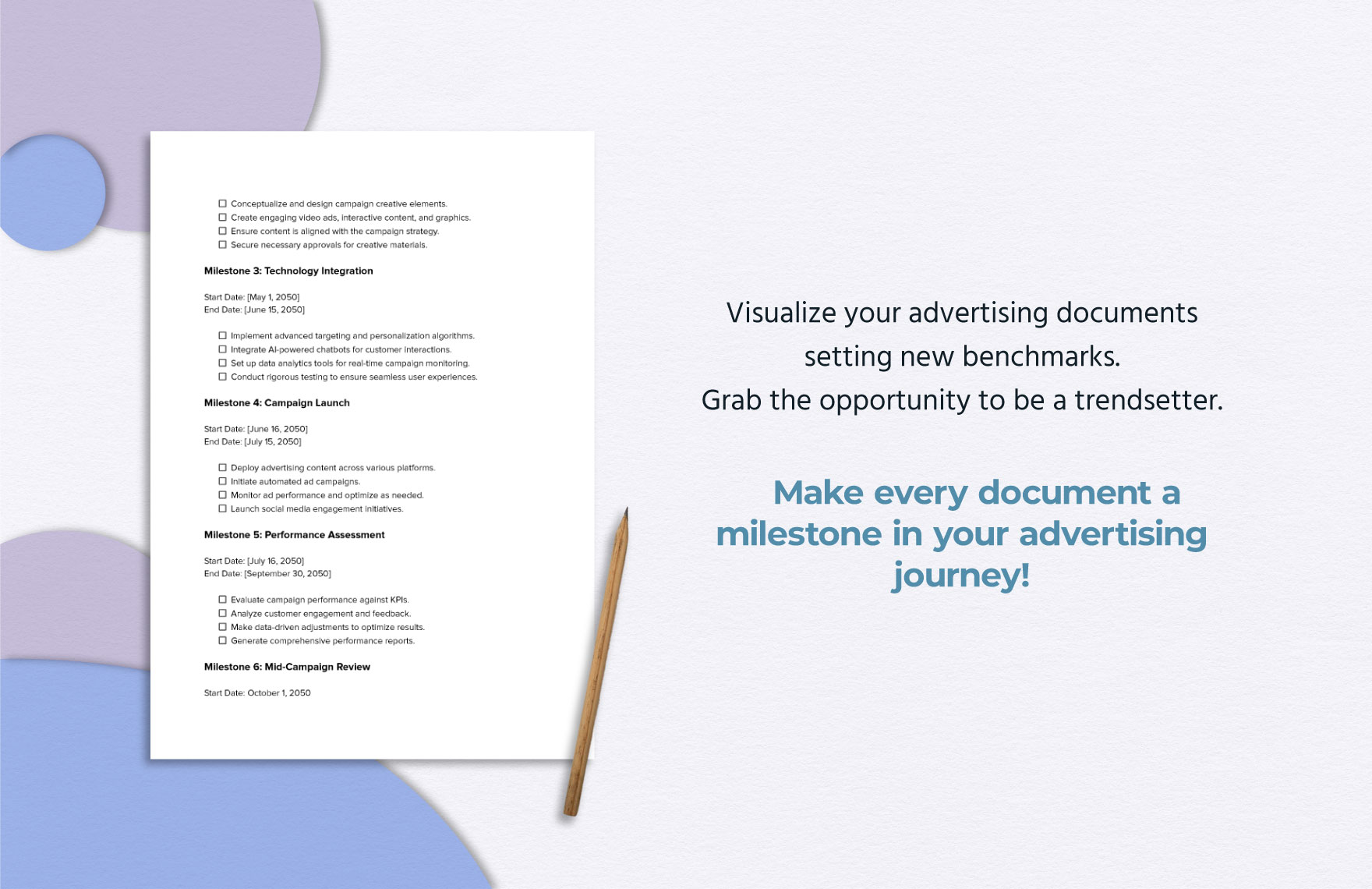 Advertising Campaign Milestone Tracker Template