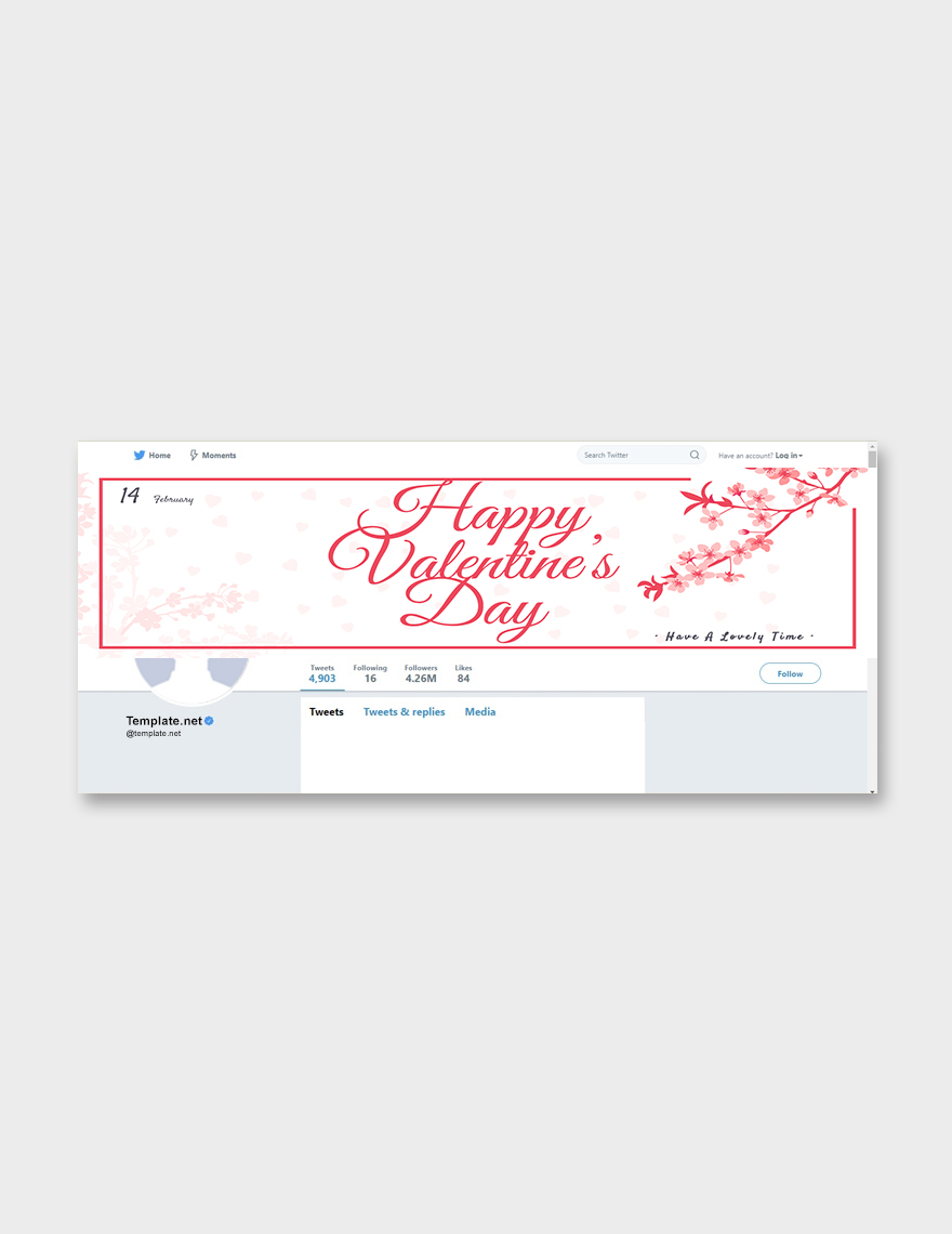 Valentine's Day Twitter Cover and Post Template