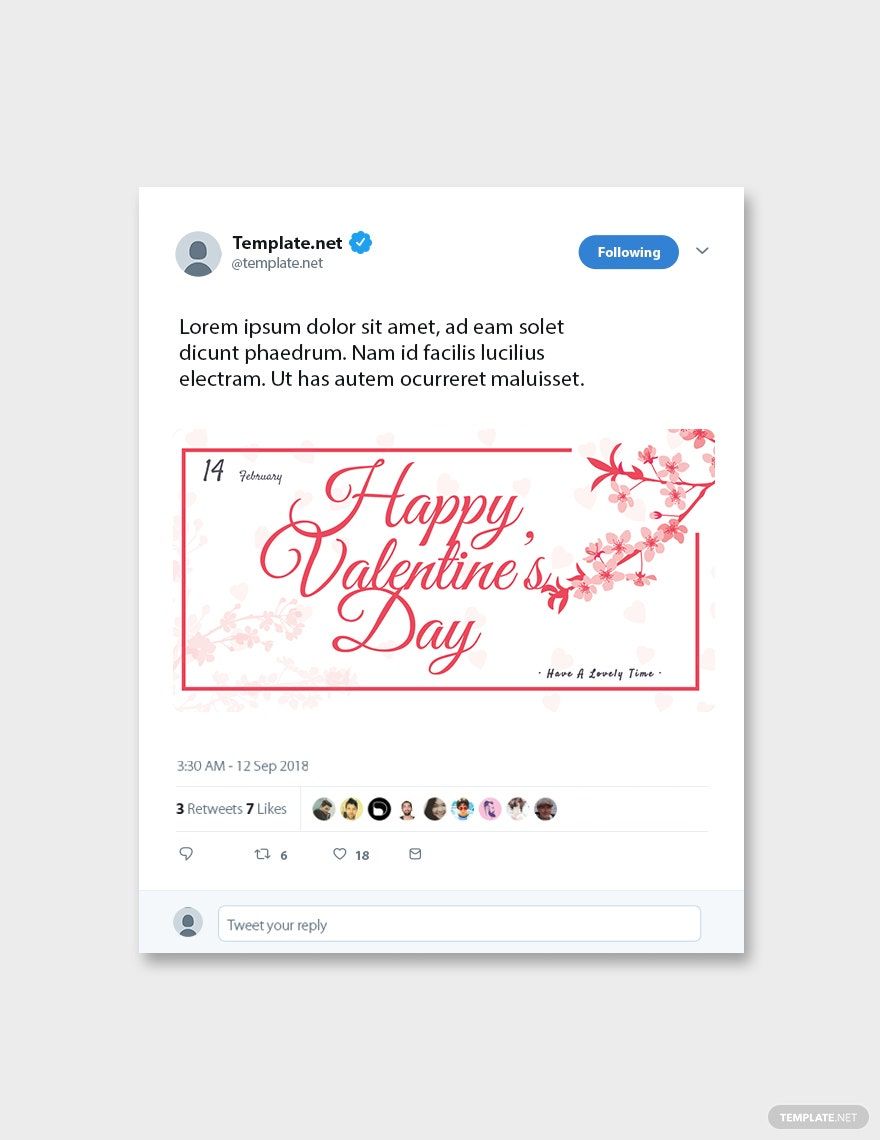 Valentine's Day Twitter Cover and Post Template