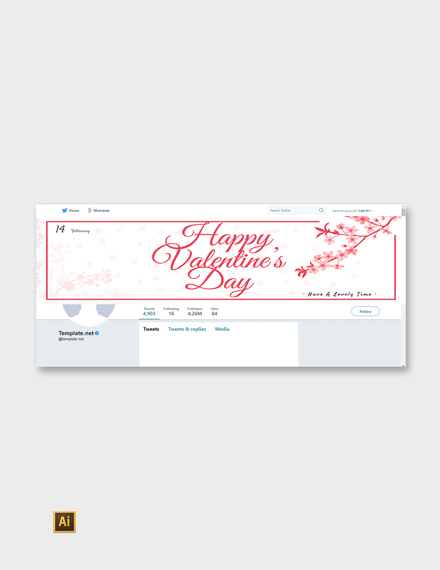 Free Valentine's Day Twitter Cover and Post Template to Edit Online