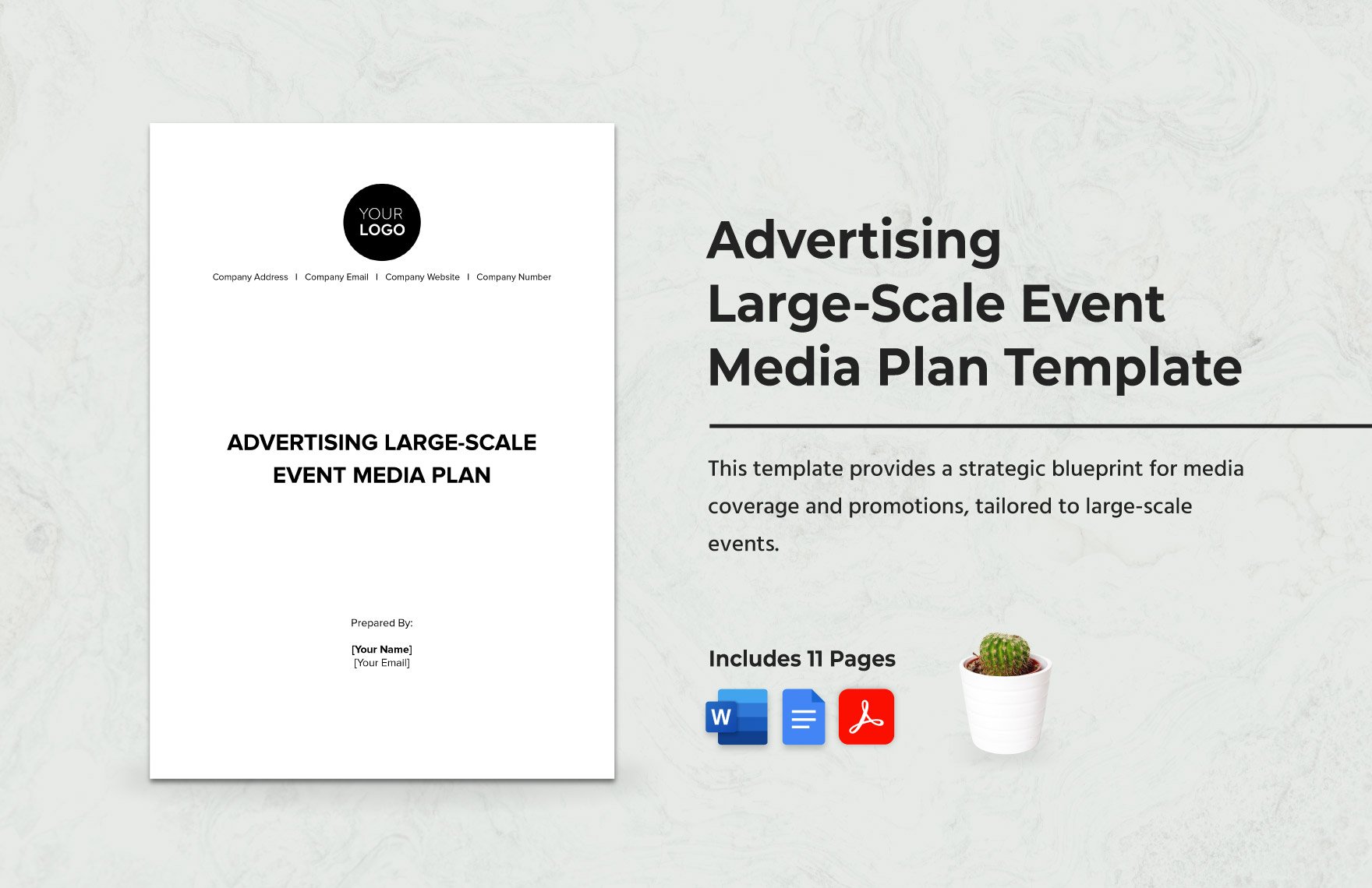 Advertising Large-Scale Event Media Plan Template in Word, Google Docs, PDF