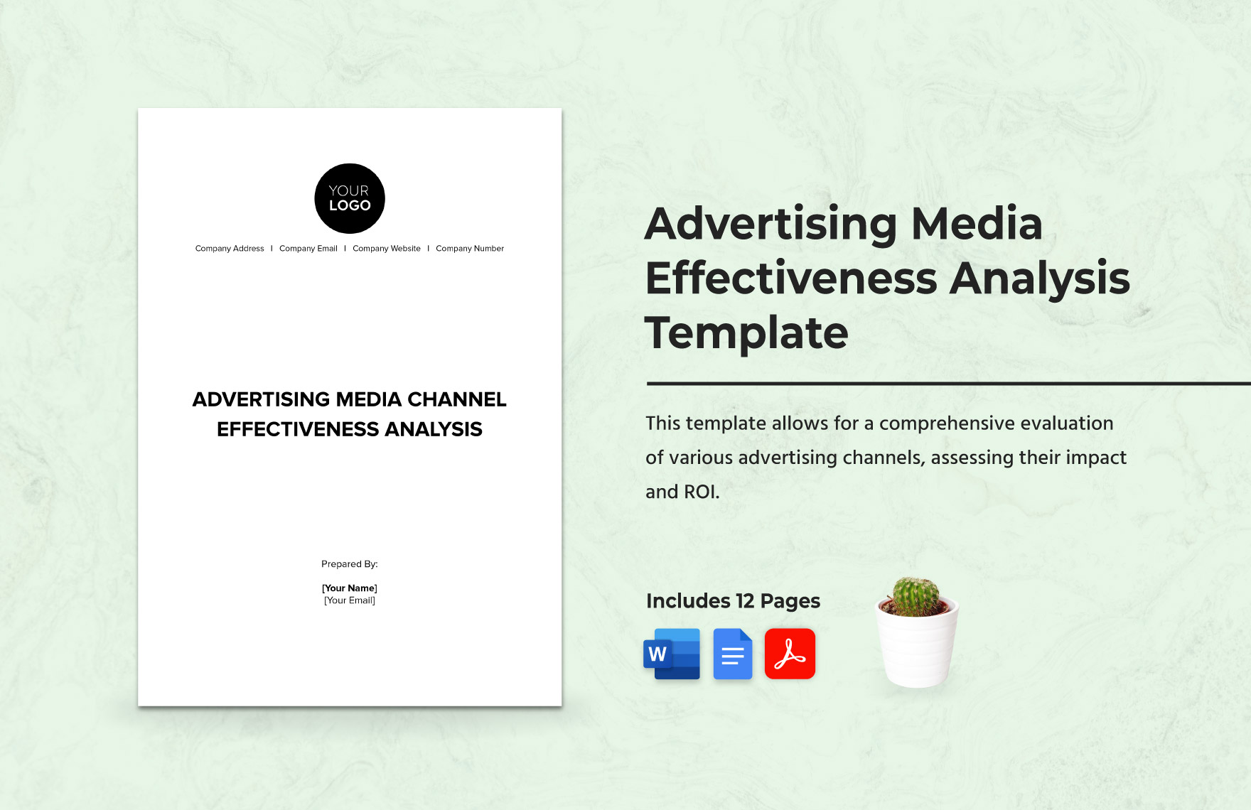 Advertising Media Channel Effectiveness Analysis Template in Word, Google Docs, PDF