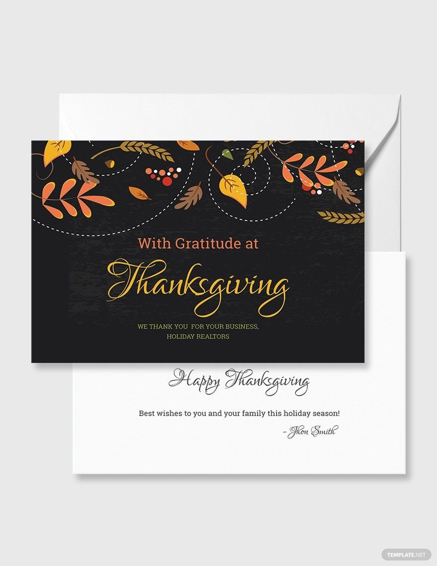 Business Thanksgiving Greeting Card Template