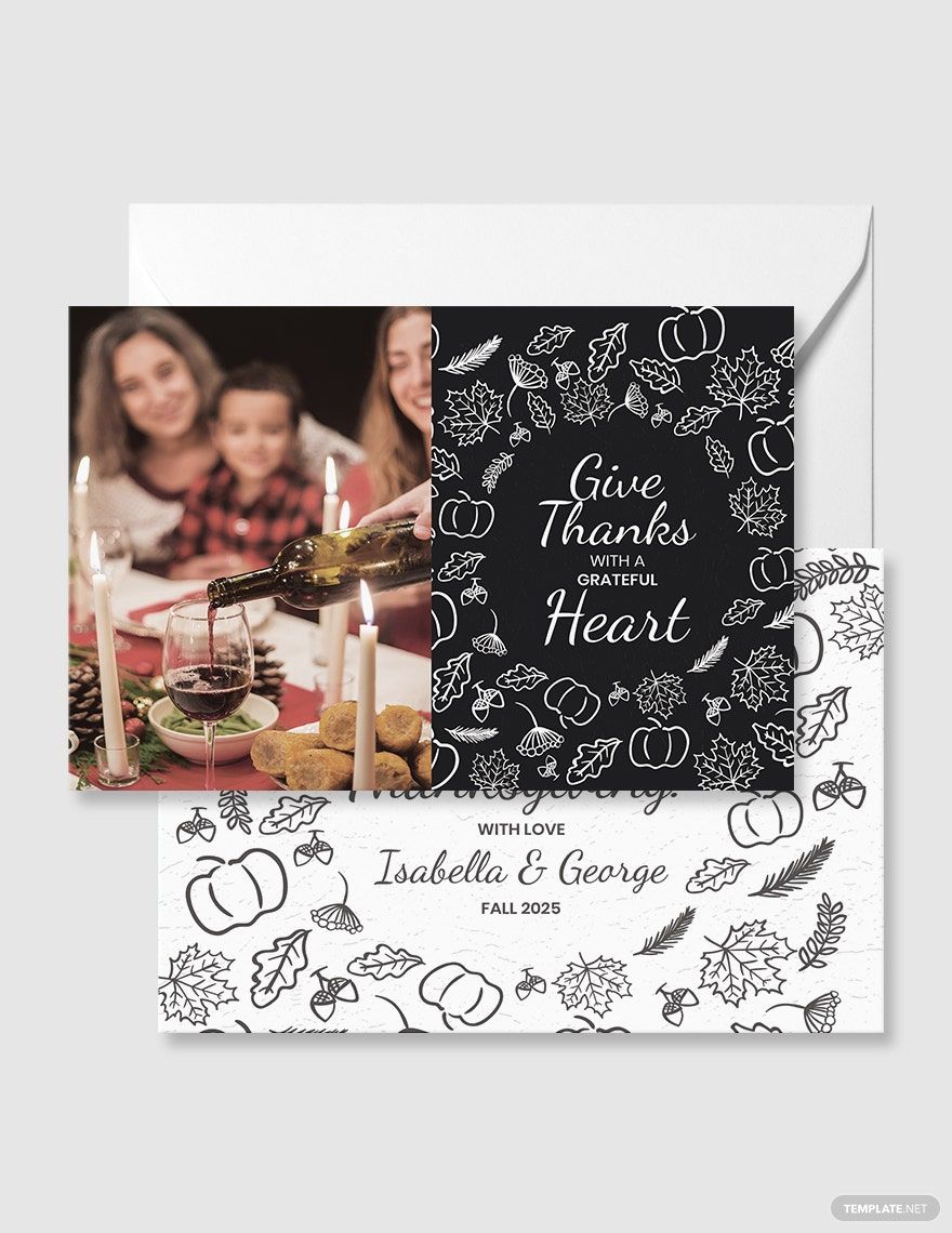 Family Thanksgiving Greeting Card Template