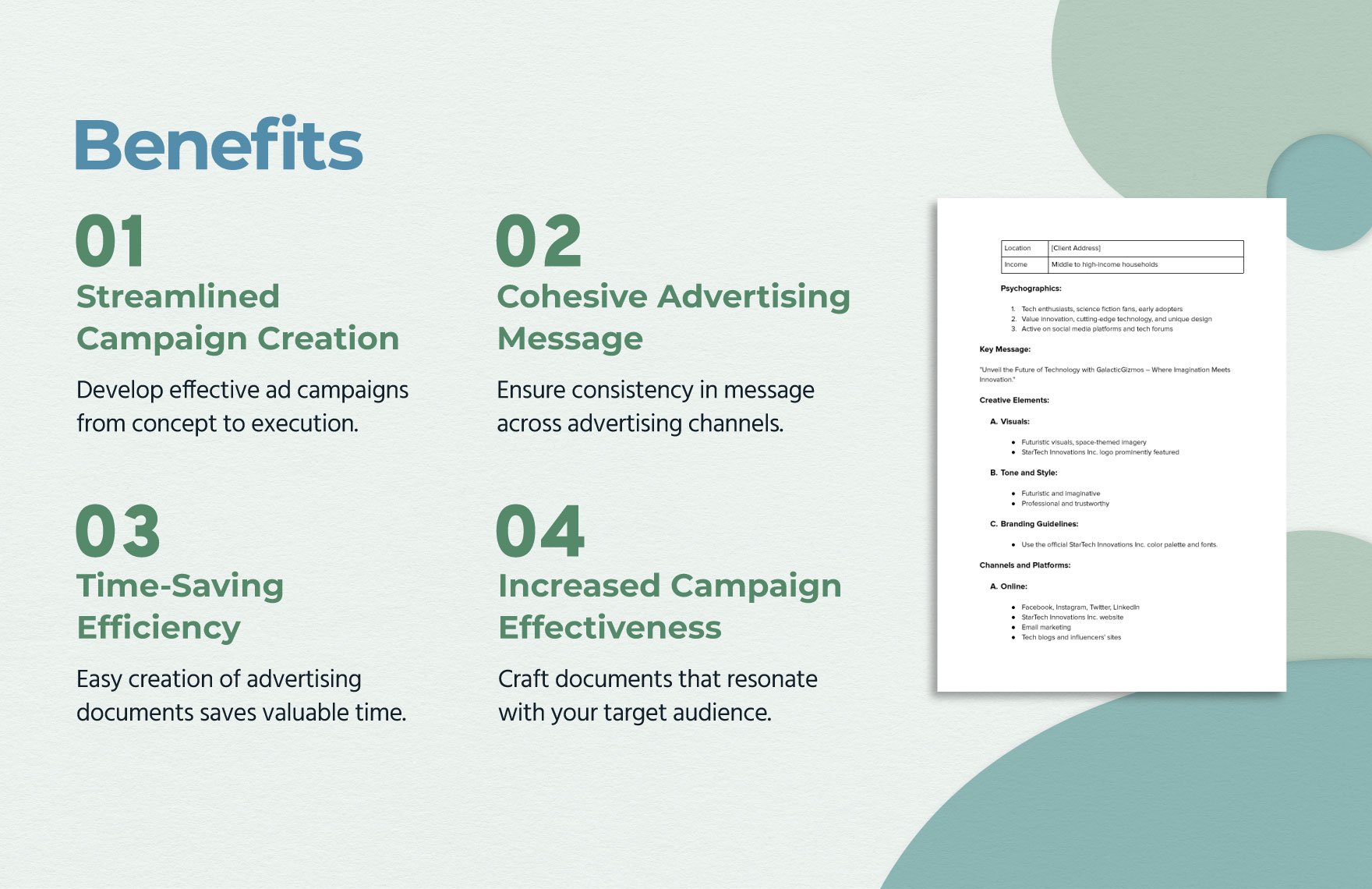 Advertising Campaign Brief Template