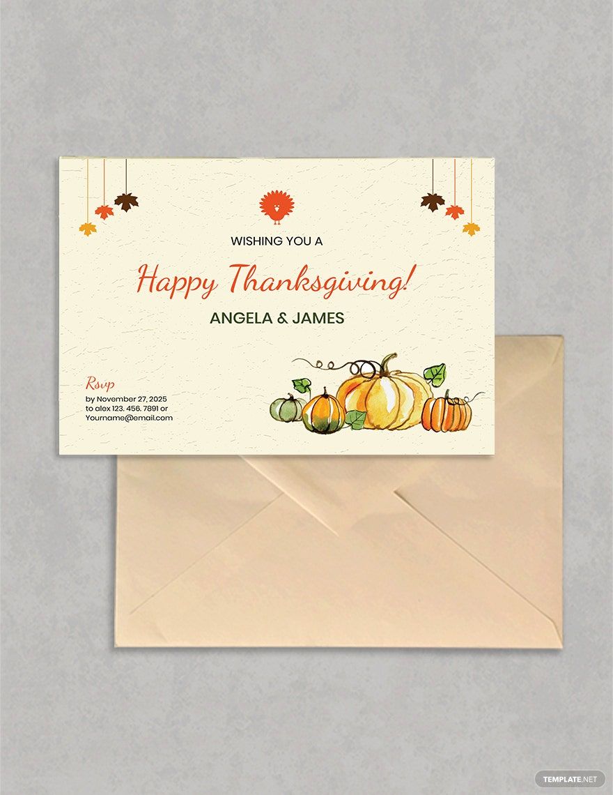 Editable Thanksgiving Greeting Card Template
