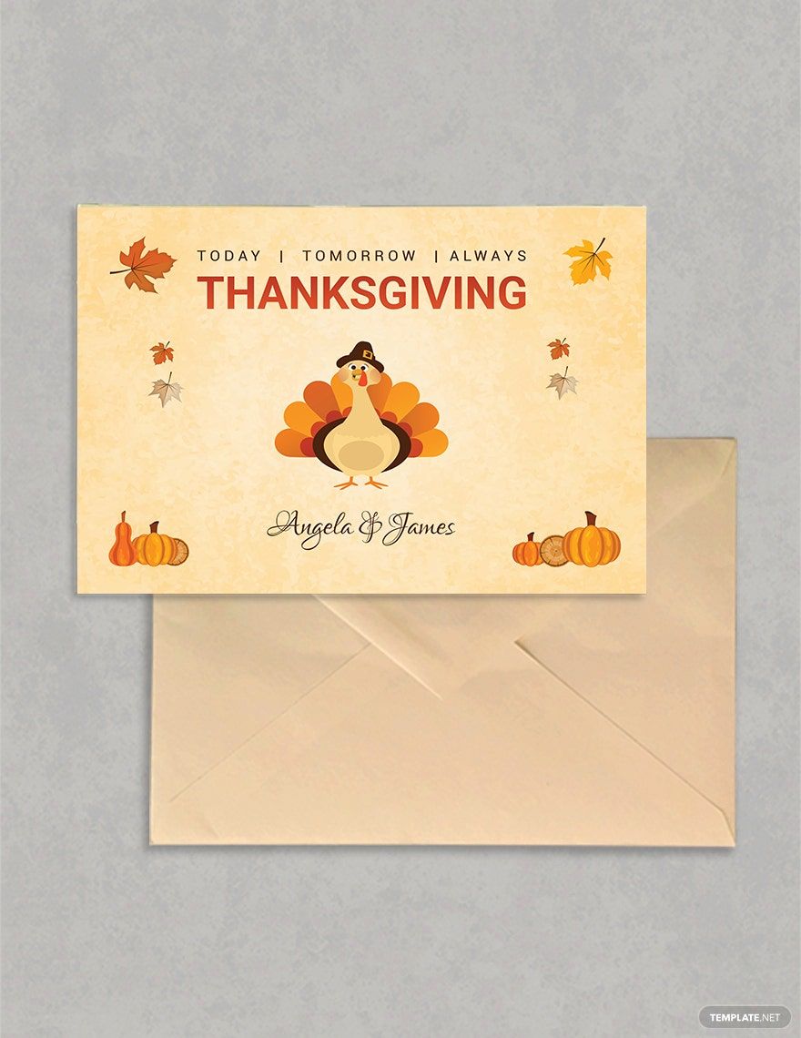 Free Simple Thanksgiving Greeting Card Template