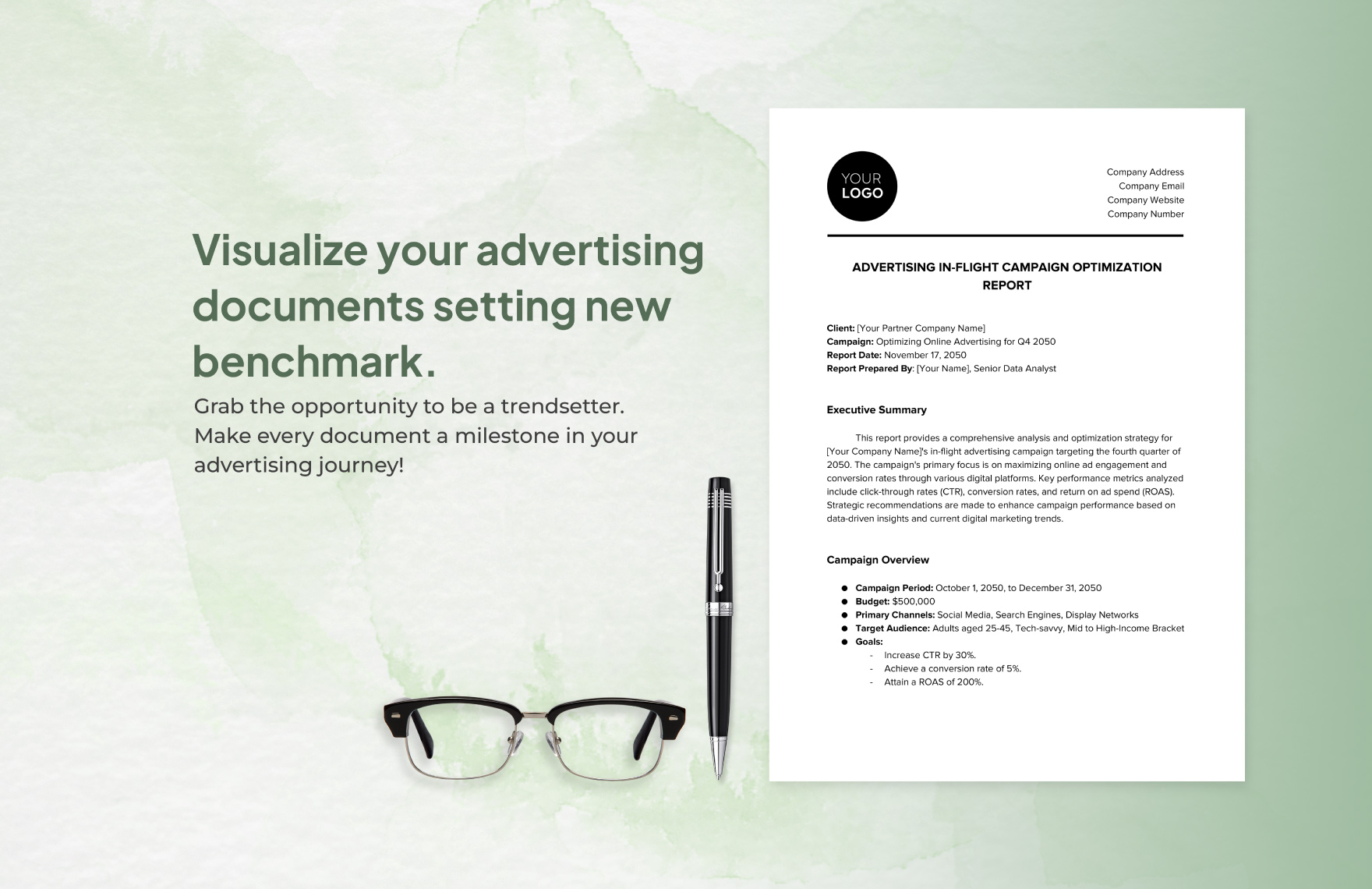 Advertising In-Flight Campaign Optimization Report Template