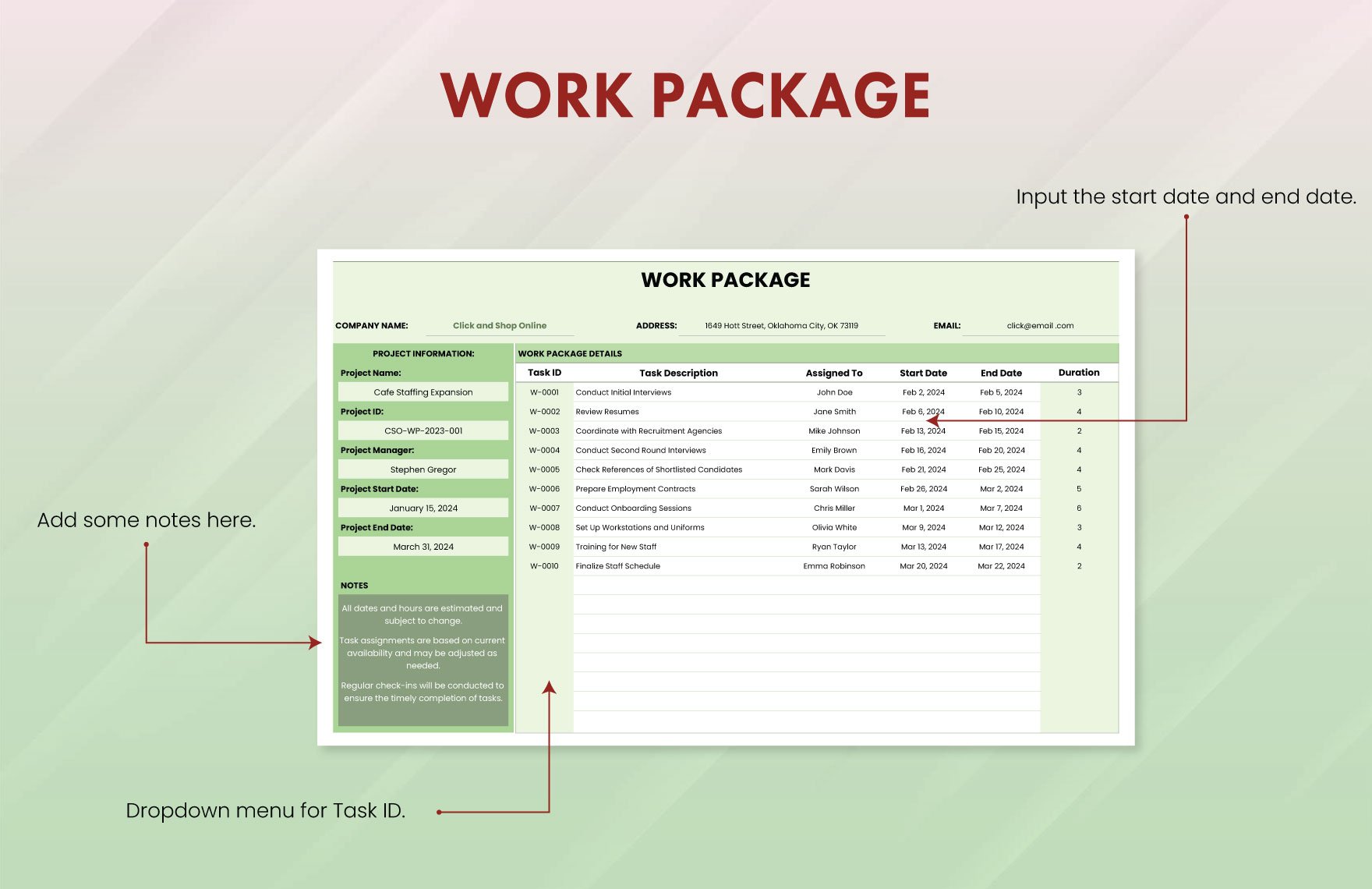 Work Package Template