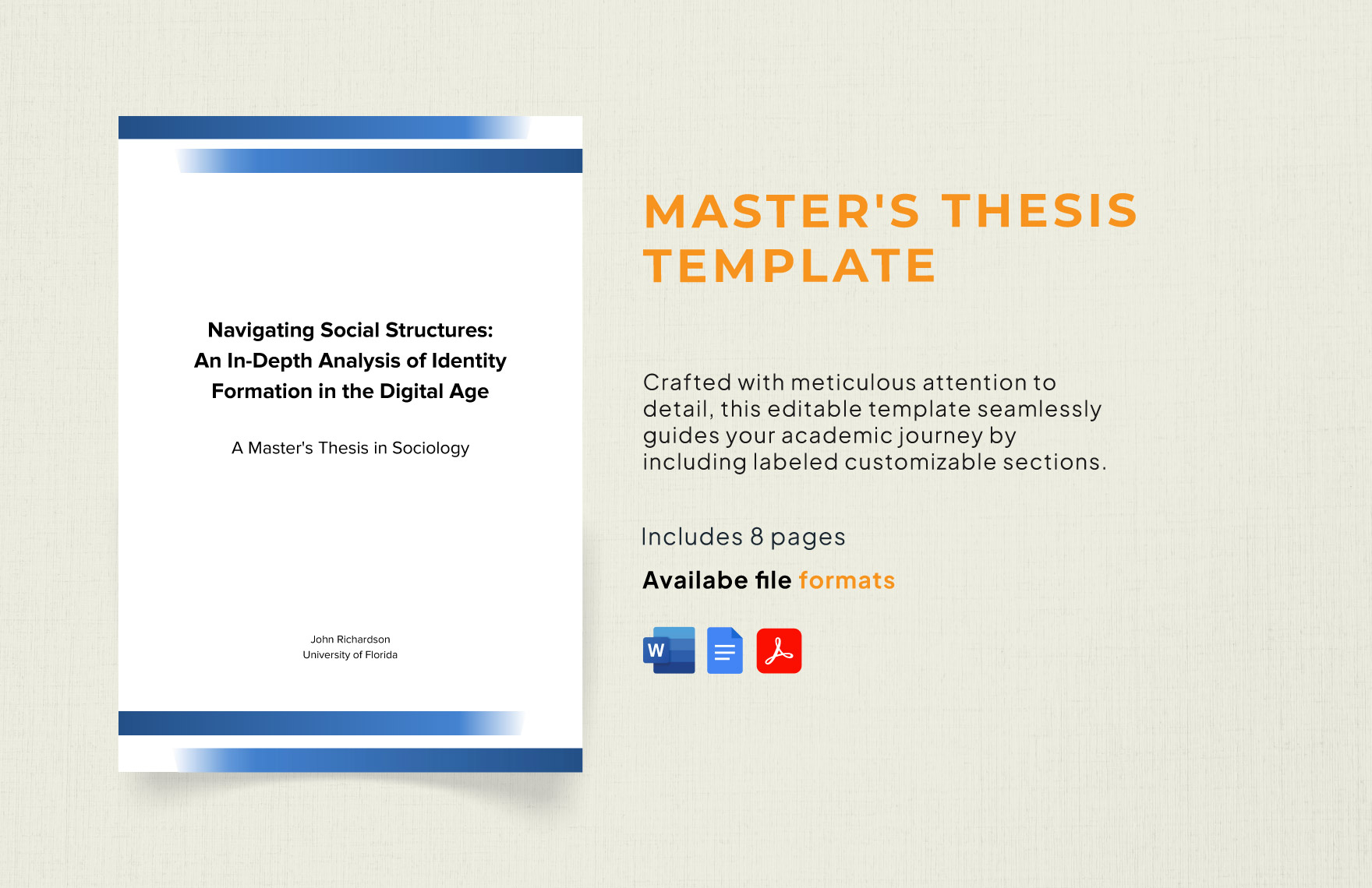 Free Master's Thesis Template in Word, Google Docs, PDF