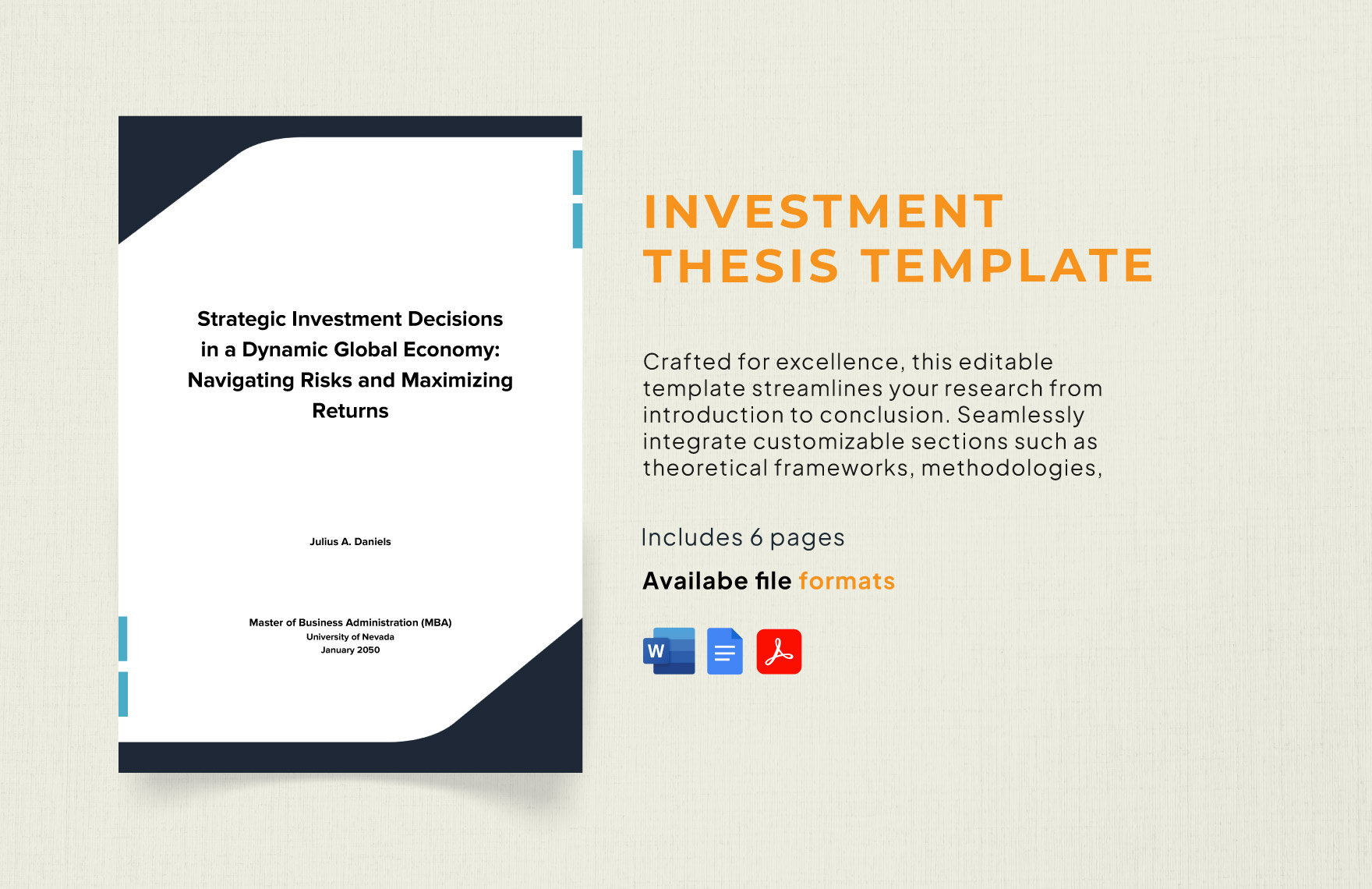 Free Investment Thesis Template