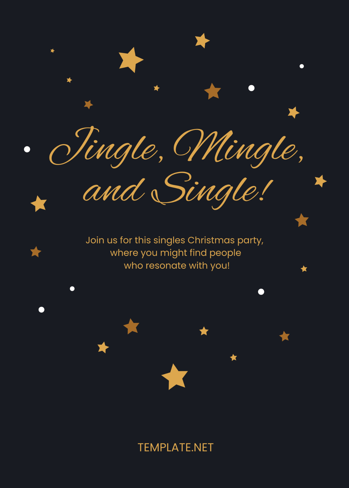 Free Black and Gold Christmas Invitation Template