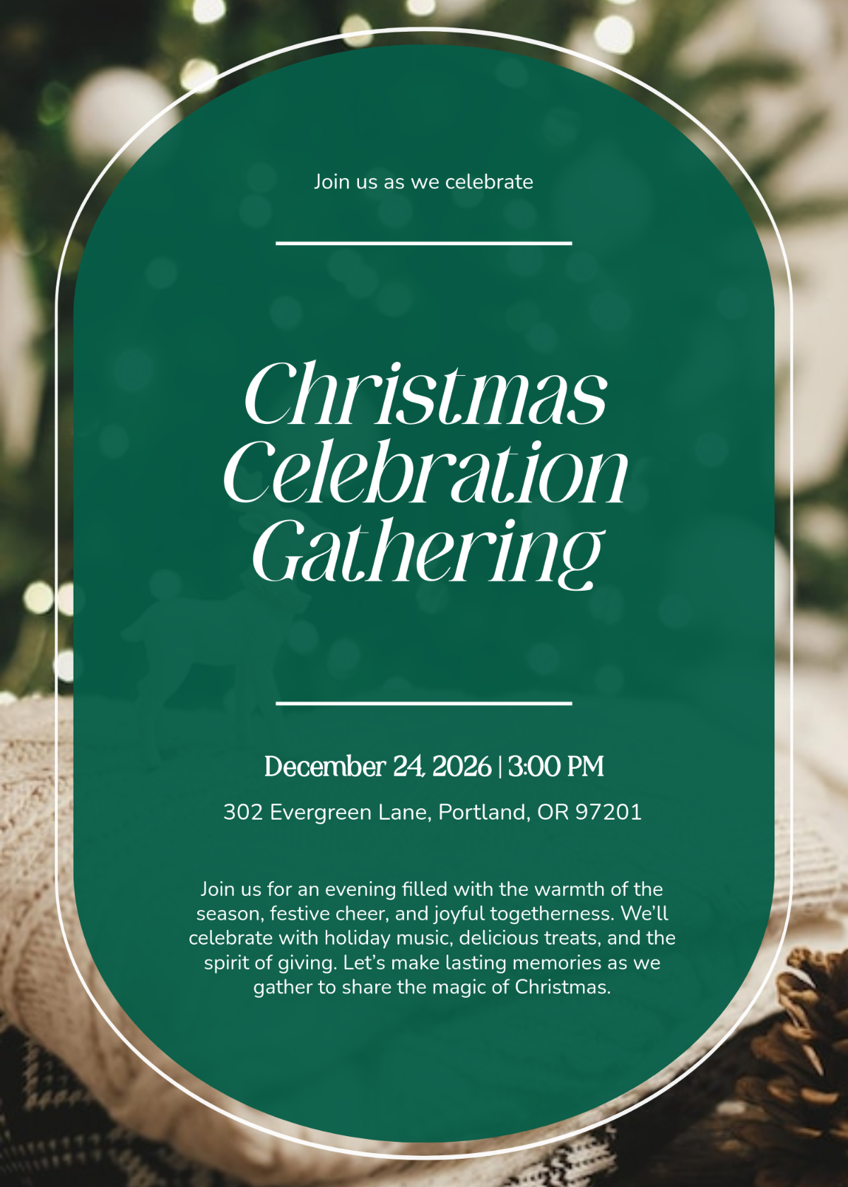 Free Annual Christmas invitation Template to Edit Online