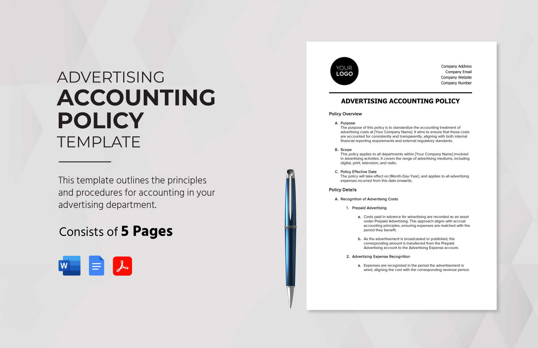 Advertising Accounting Policy Template