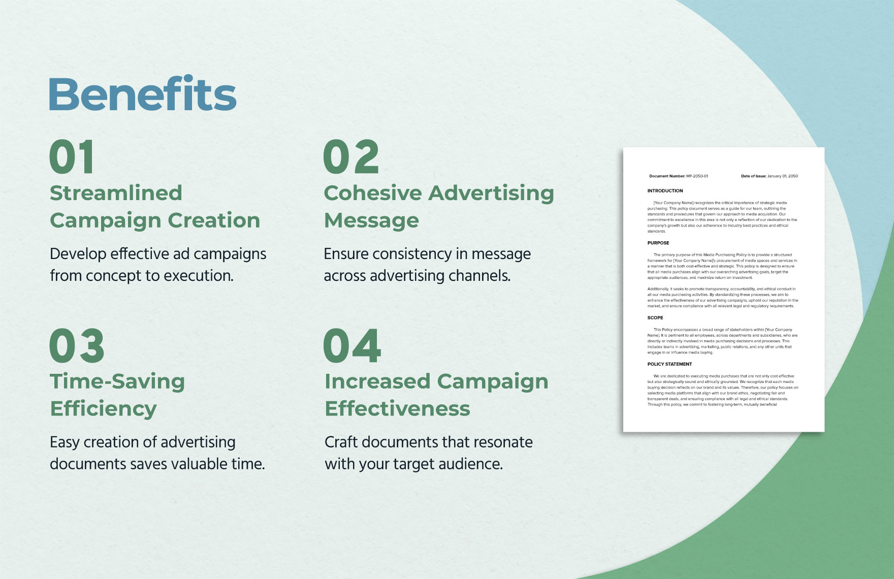 Advertising Media Purchasing Policy Document Template