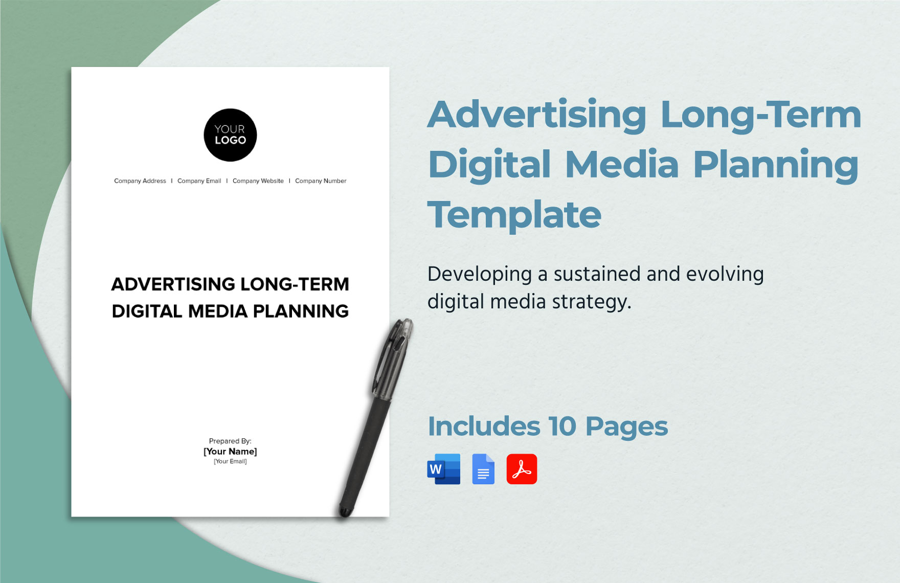 Advertising Long-Term Digital Media Planning Template in Word, Google Docs, PDF