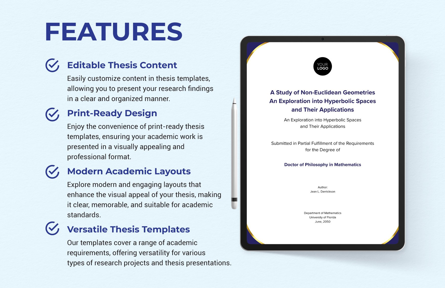 Thesis Front Page Template