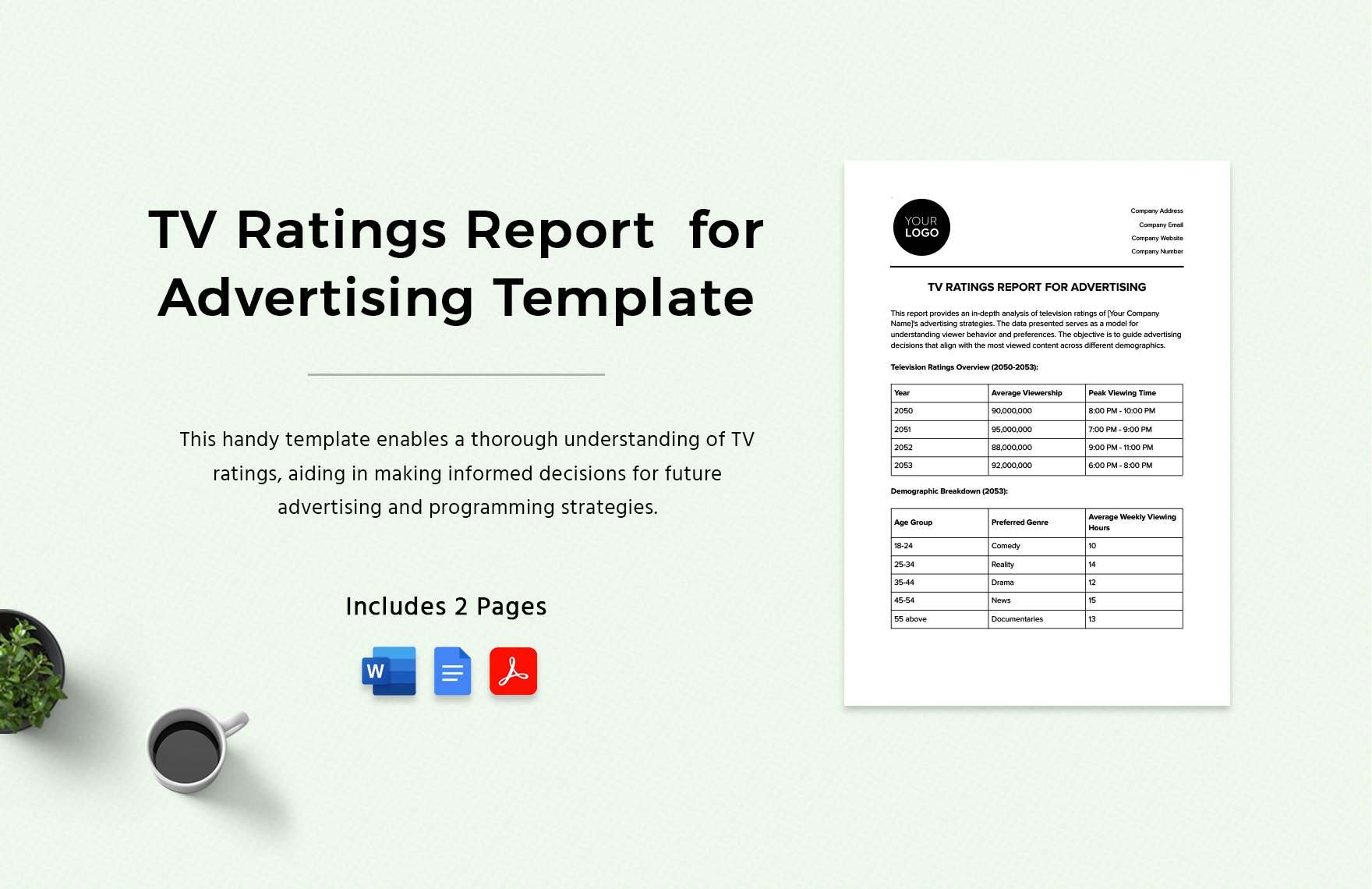 TV Ratings Report for Advertising Template