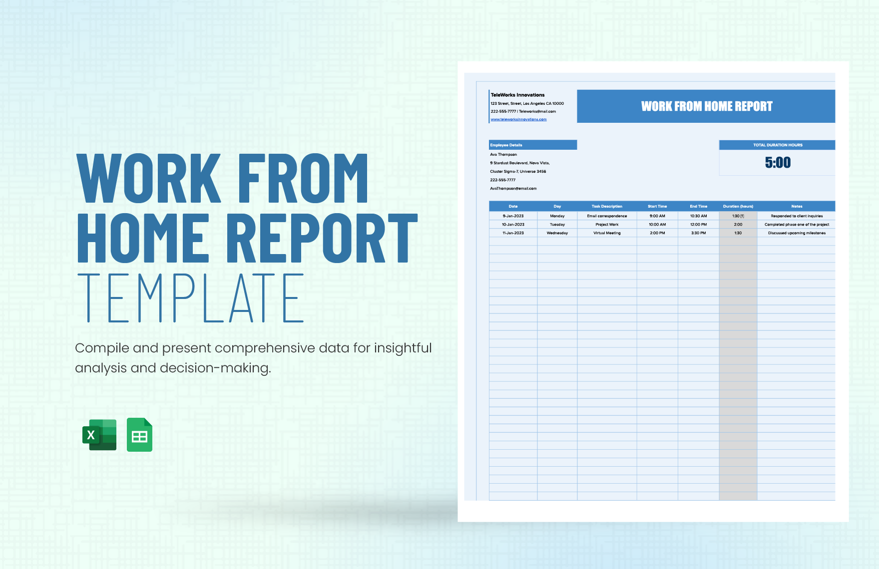 Work from Home Report Template
