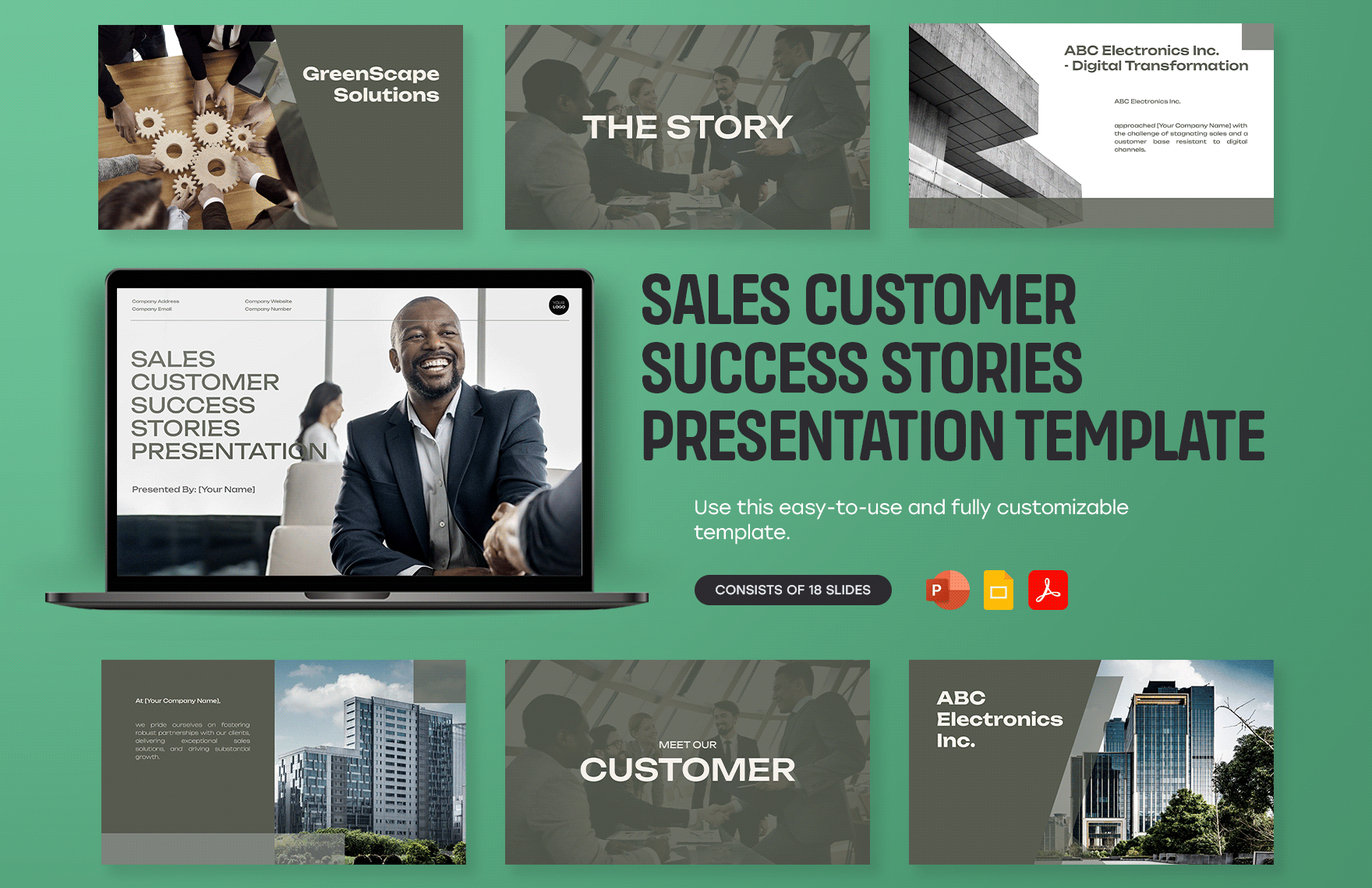 Sales Customer Success Stories Presentation Template