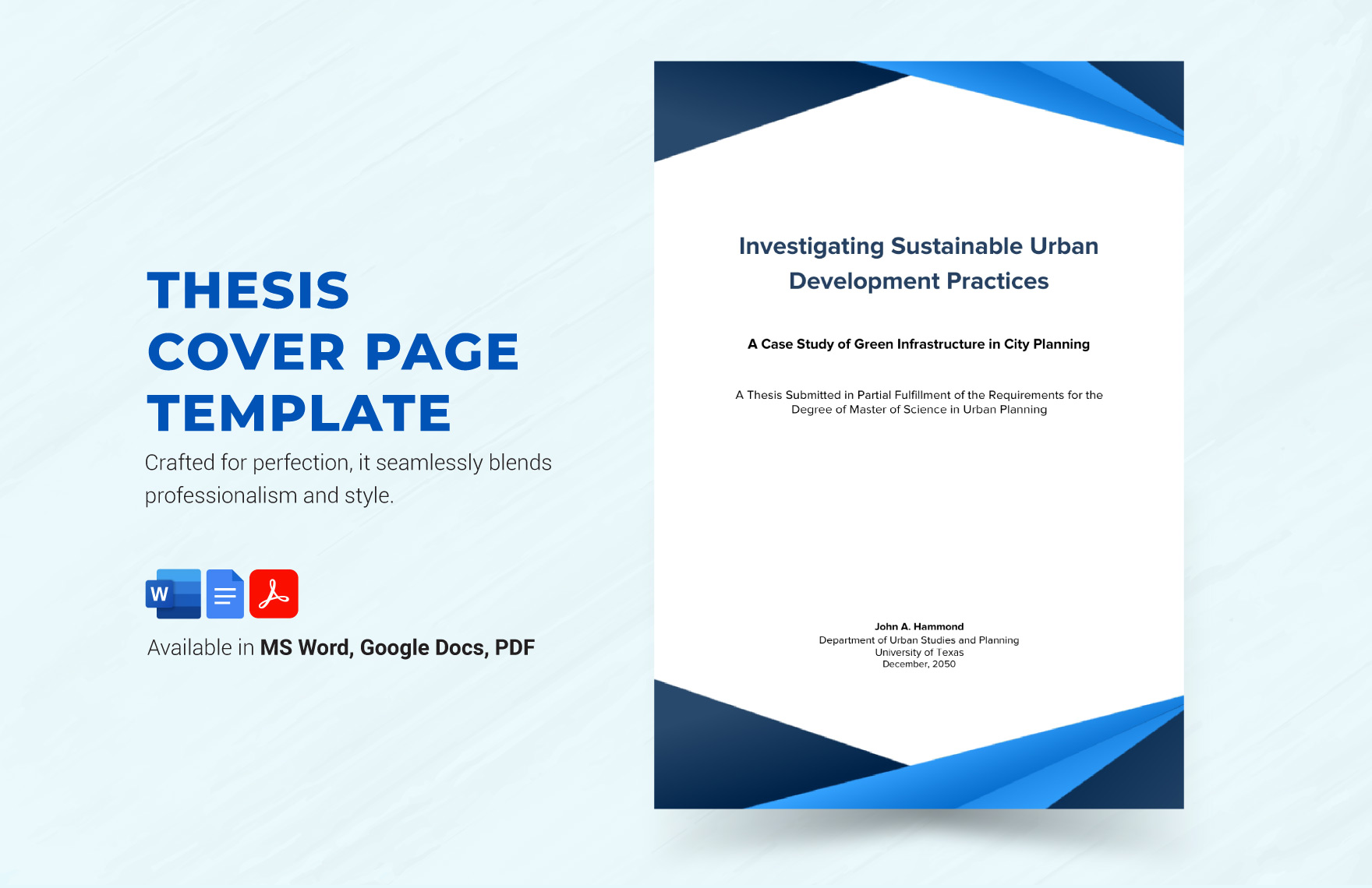 Free Thesis Cover Page Template