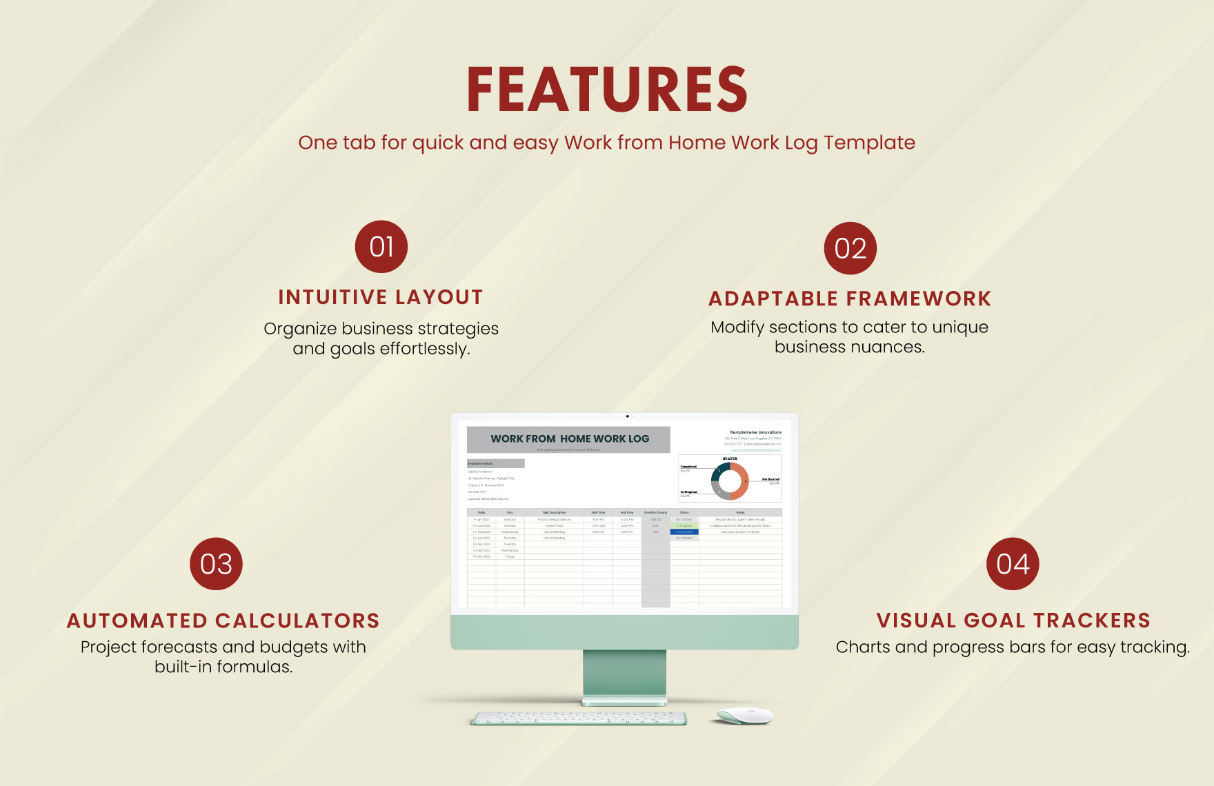 Work from Home Work Log Template