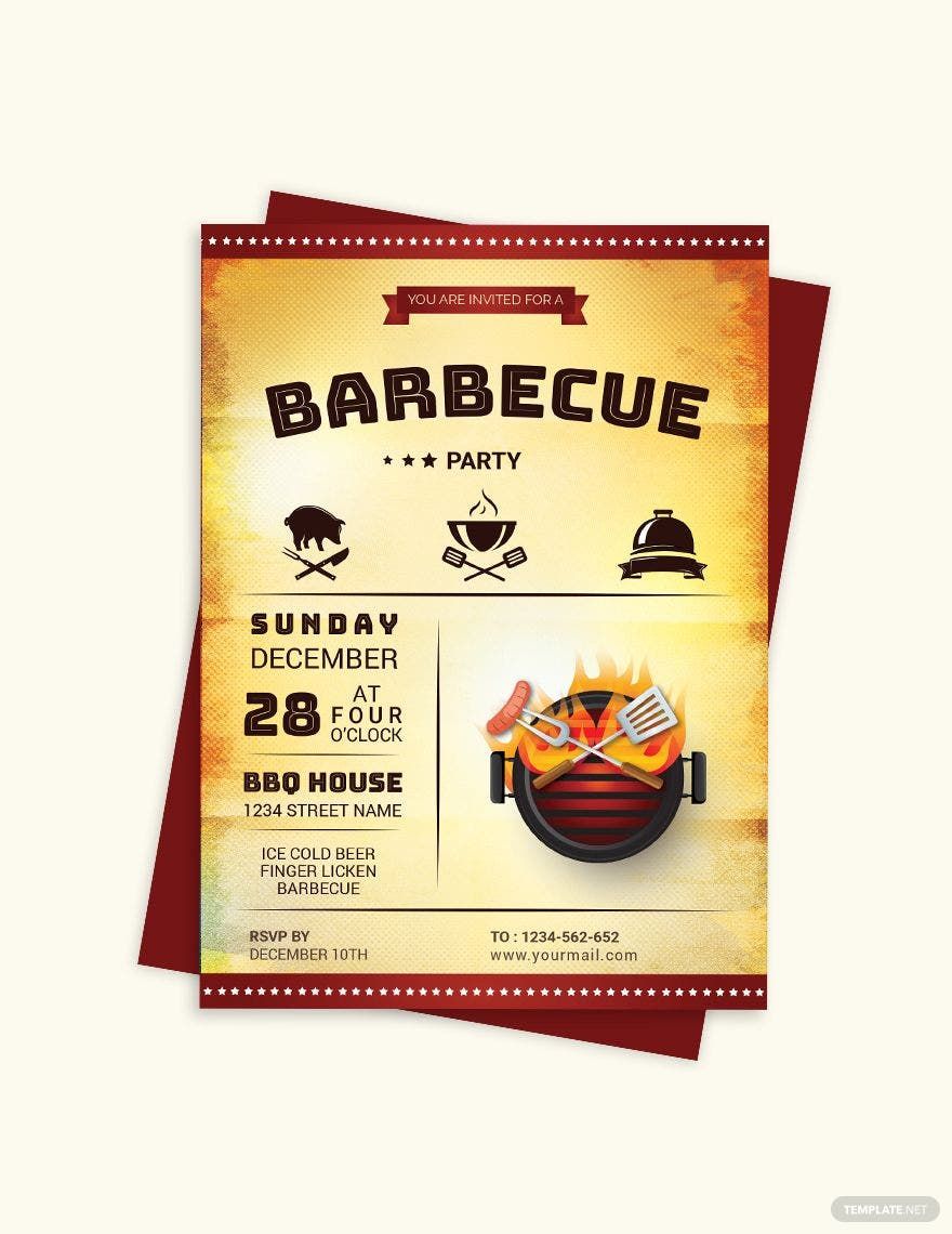 Awesome BBQ Party Invitation Template