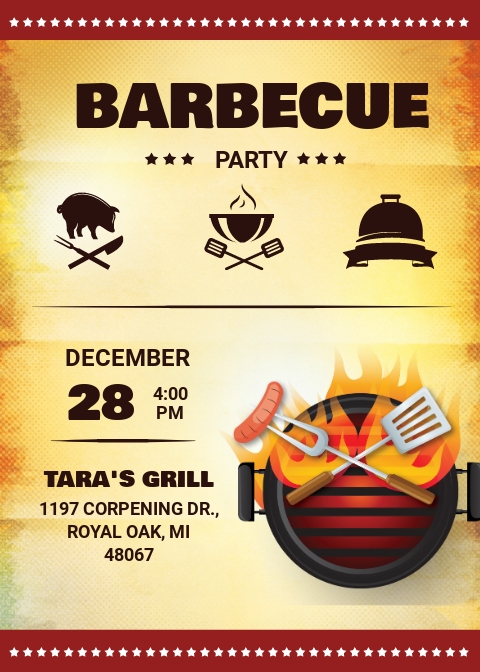Awesome BBQ Party Invitation Template