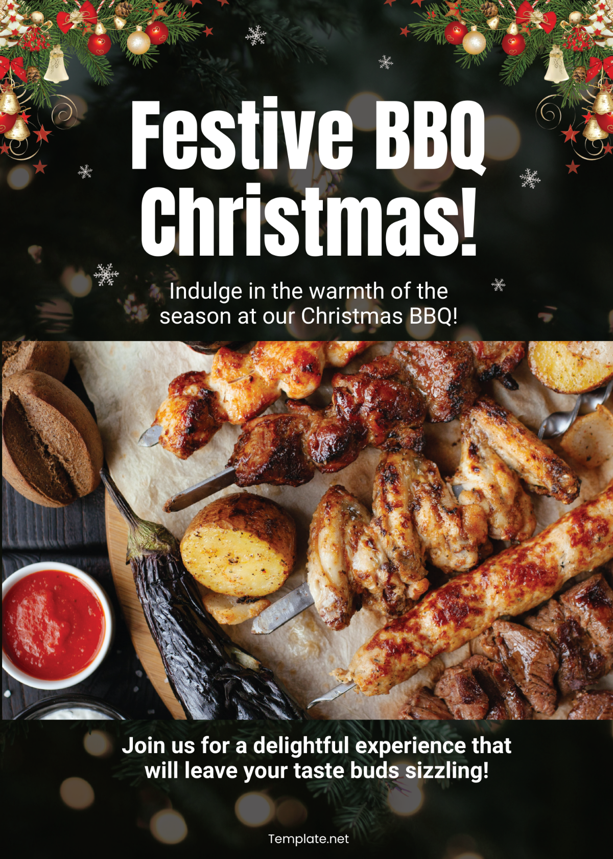 Free Christmas BBQ Invitation Template