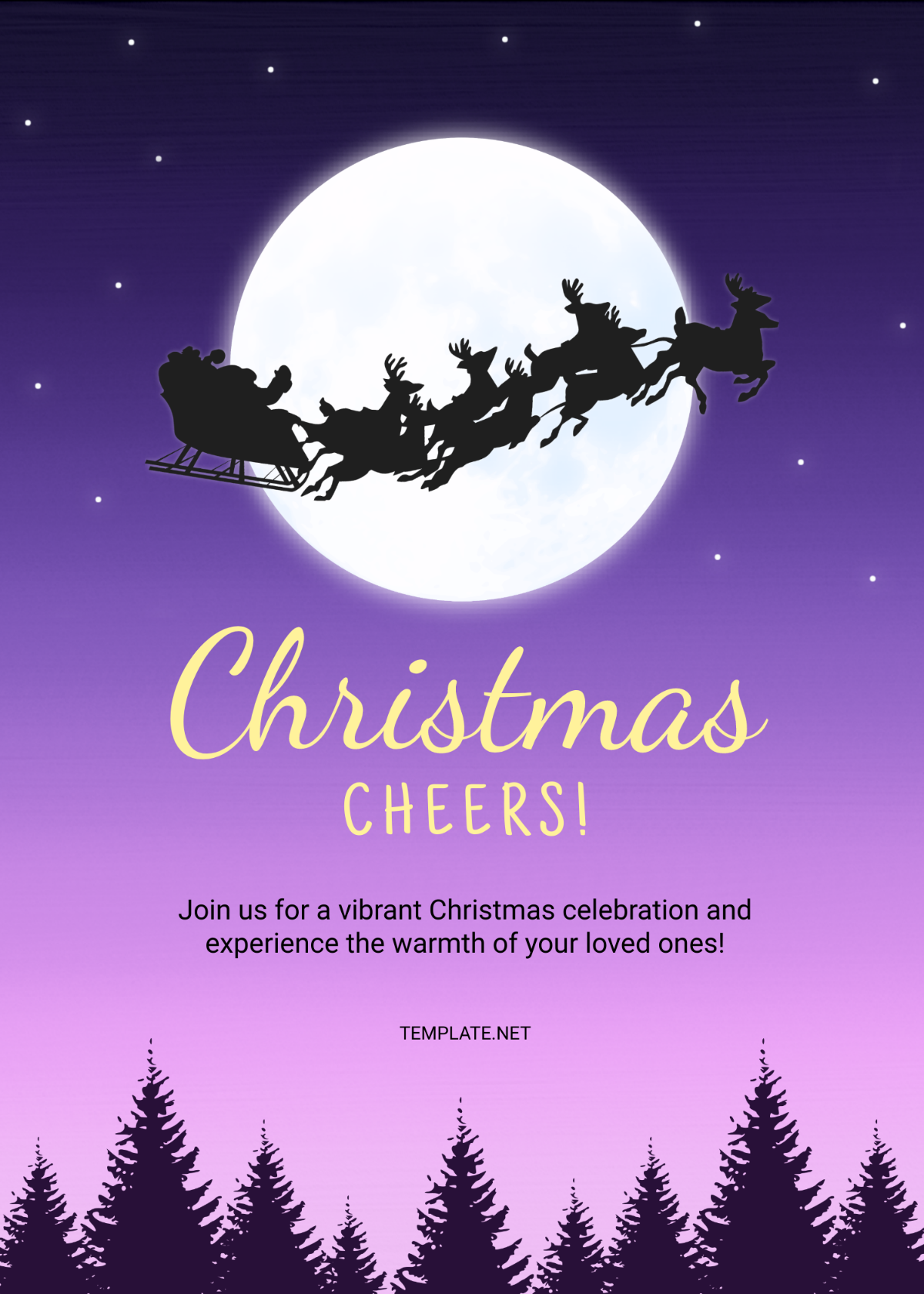 Purple Christmas Invitation Template