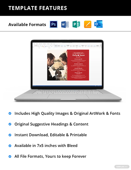 Free Classic Wedding Menu Invitation Template to Edit Online