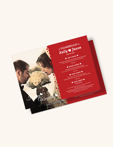 Free Classic Wedding Menu Invitation Template to Edit Online