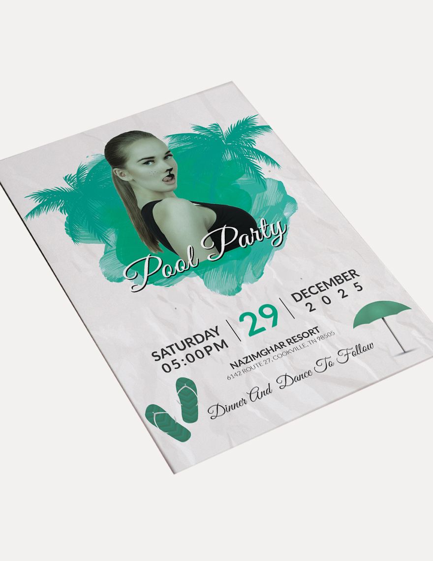 Cool Pool Party Invitation Template