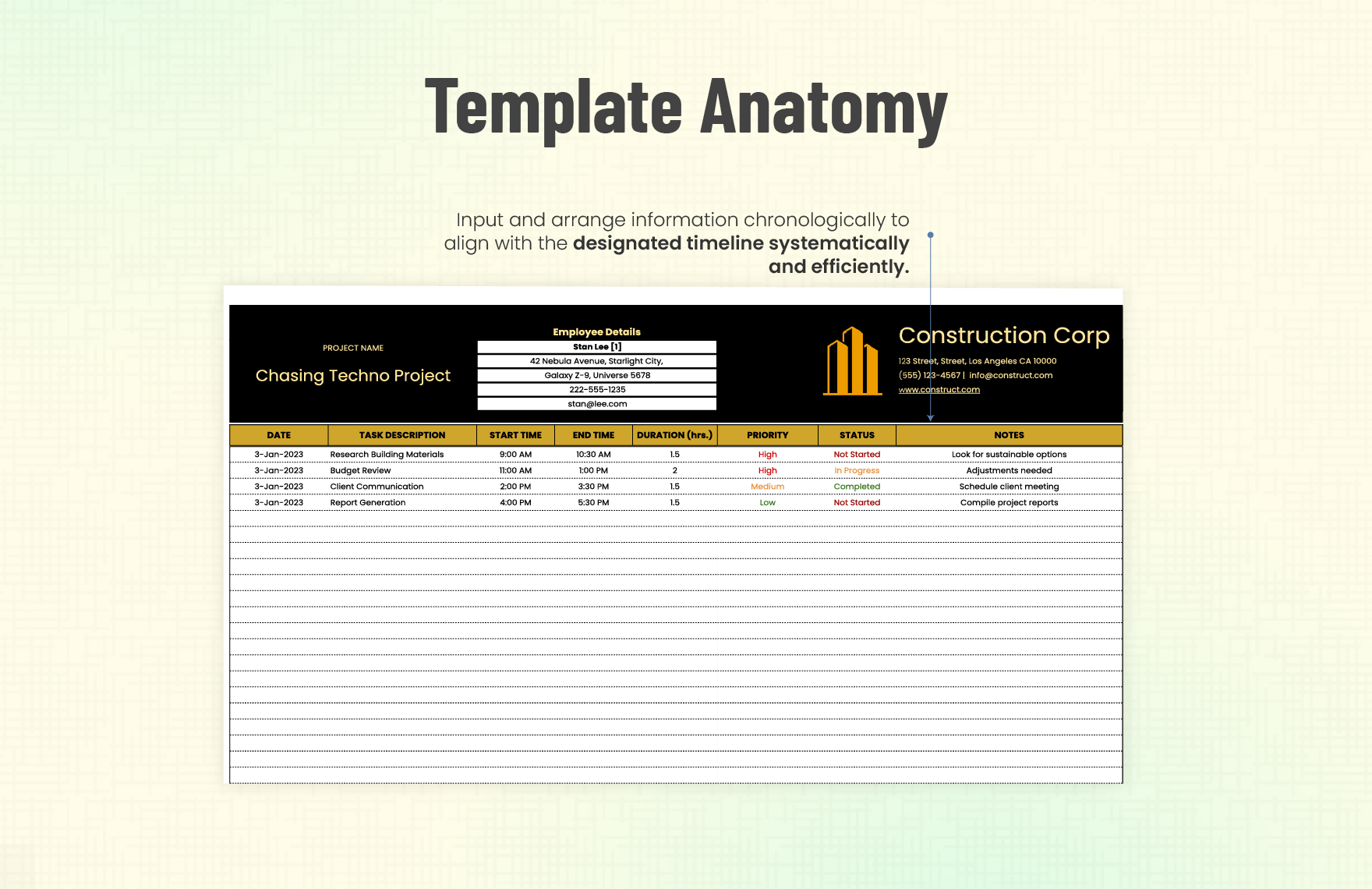Construction Work from Home Template
