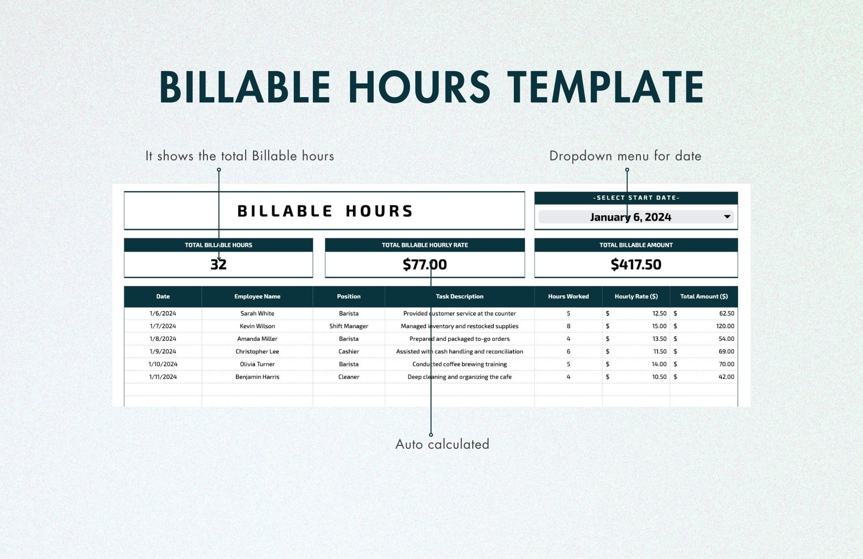 Billable Hours Template in Excel Google Sheets Download Template net