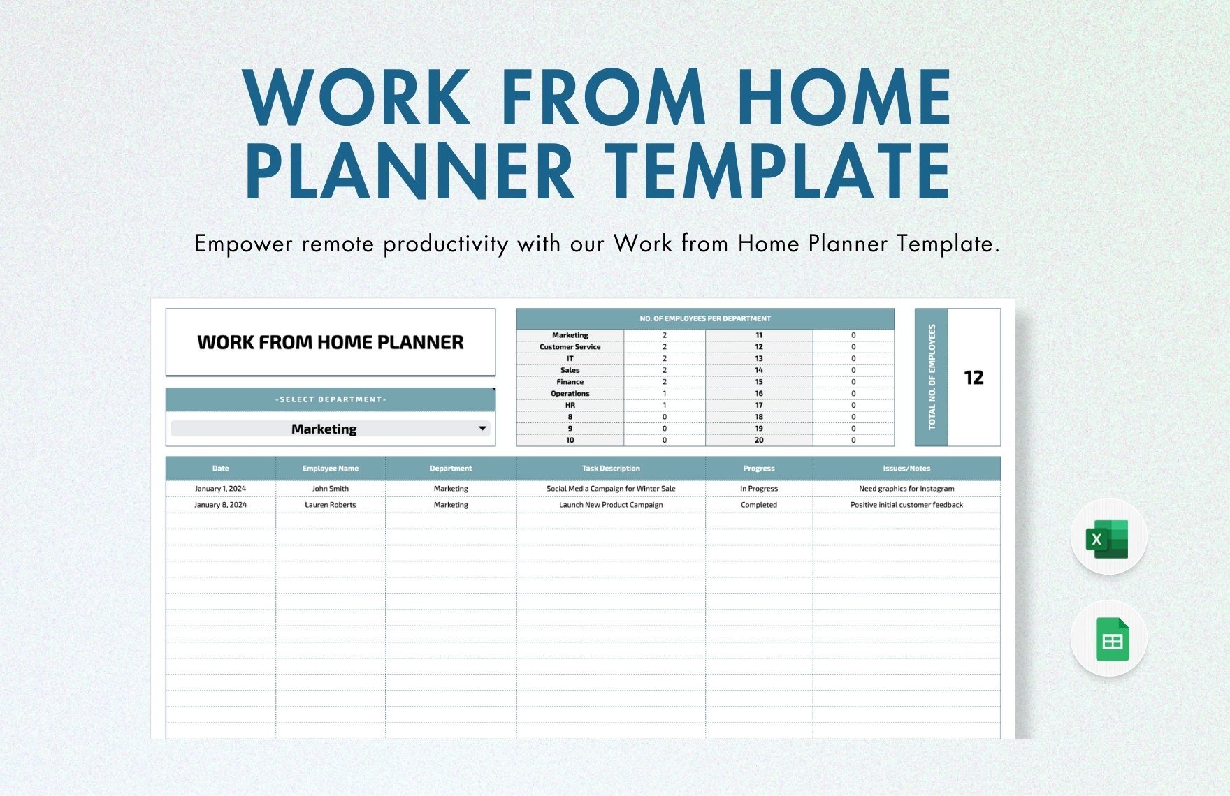 Work from Home Planner Template