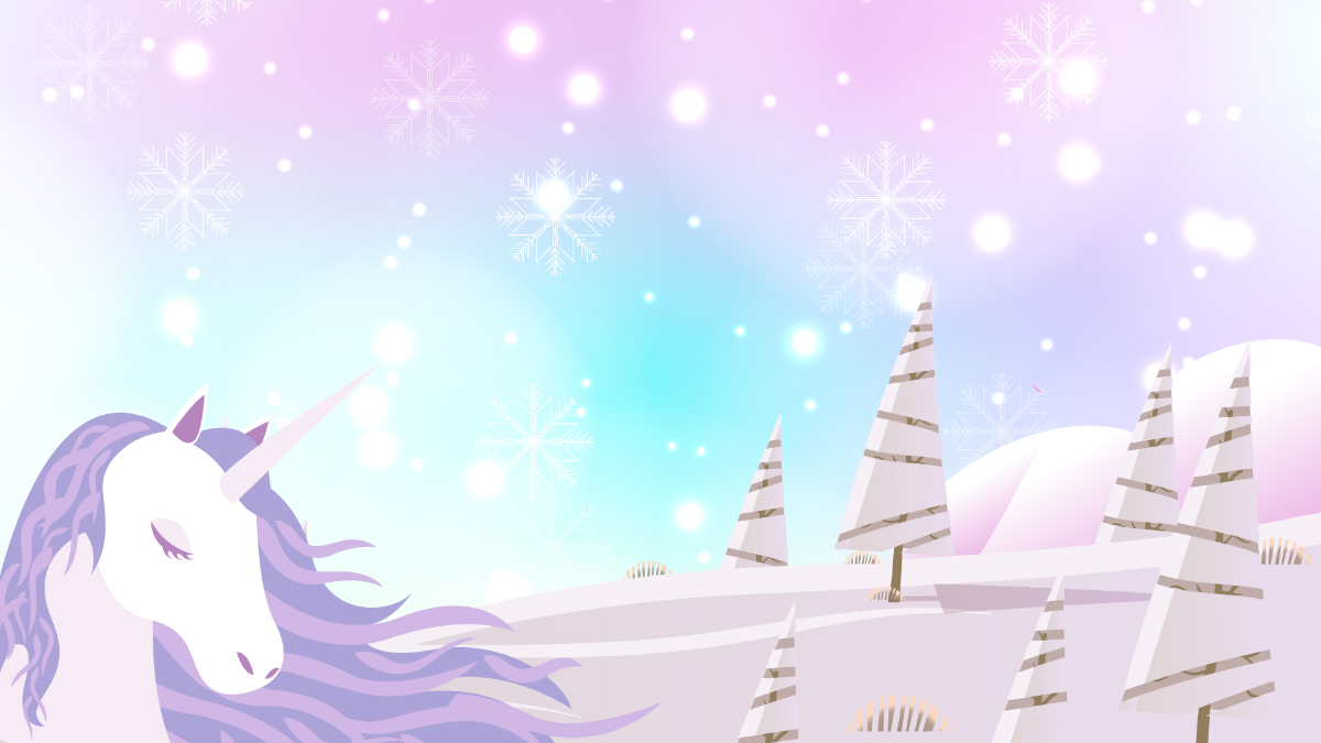 Unicorn Christmas Background Template