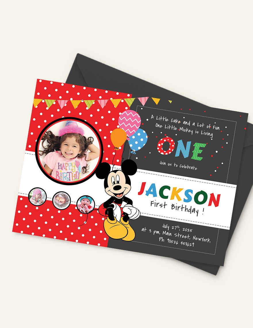 Exciting Mickey Mouse Birthday Invitation Template